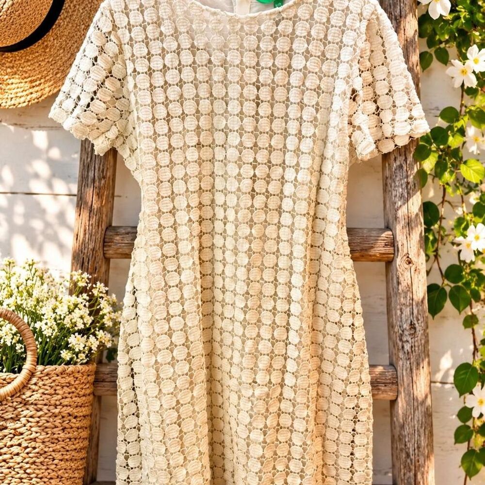 Dip Women's Cream and White Dress